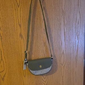 Tommy Hilfiger Green and White Crossbody Bag